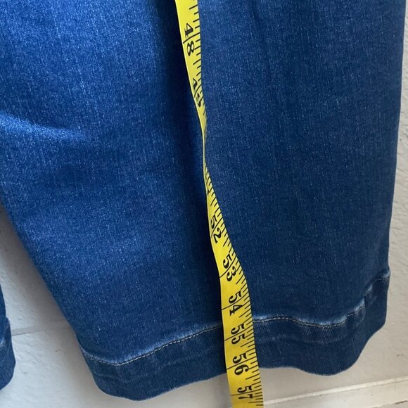 Lane Bryant 16 S Dark Wash Denim Bib Overalls Straight Adjustable Grunge Casual - Picture 3 of 12